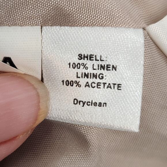 NWT LOFT Tan 100% Linen Floral Geometric Mini Skirt Women's 6 - Picture 3 of 8